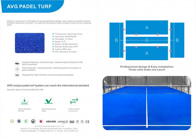 فرش مصنوعی تقلبی چمن مصنوعی برای زمین تنیس پادل 0