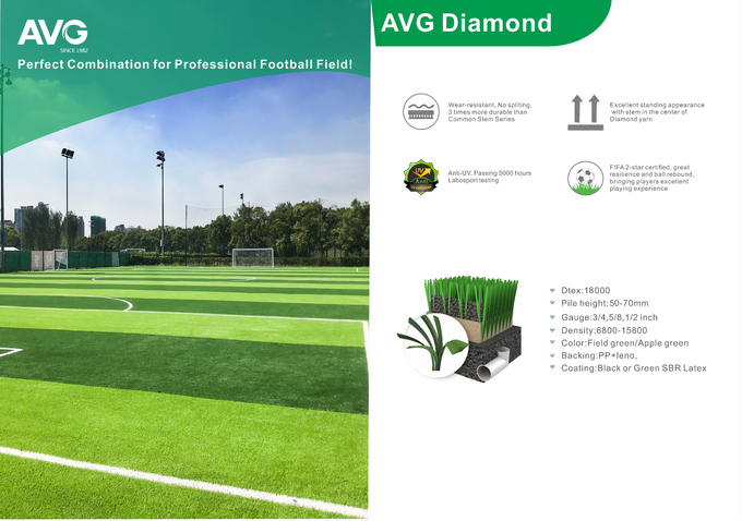 چمن مصنوعی چمن مصنوعی 60 میلی متری با کیفیت فیفا مقاومت UV برای زمین فوتبال 0
